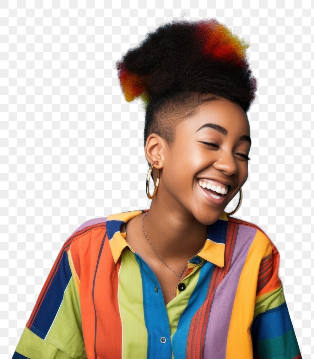 PNG Hairstyle laughing smiling smile. 