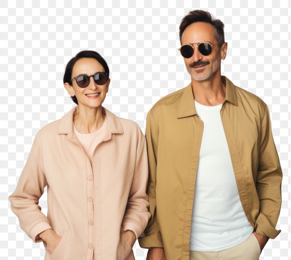 PNG Sunglasses sleeve jacket togetherness. AI generated Image by rawpixel.