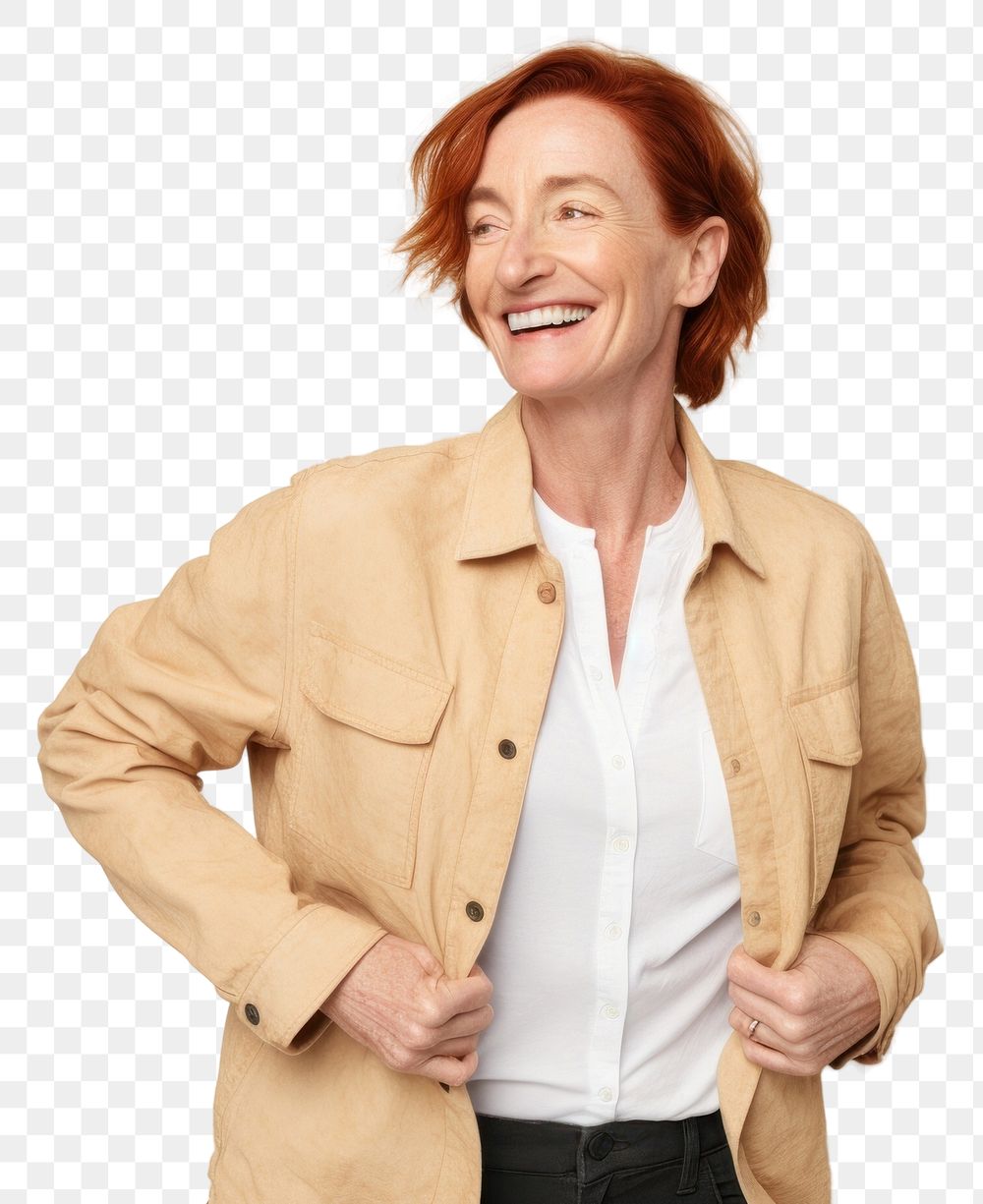 PNG Jacket cheerful laughing portrait. AI generated Image by rawpixel.