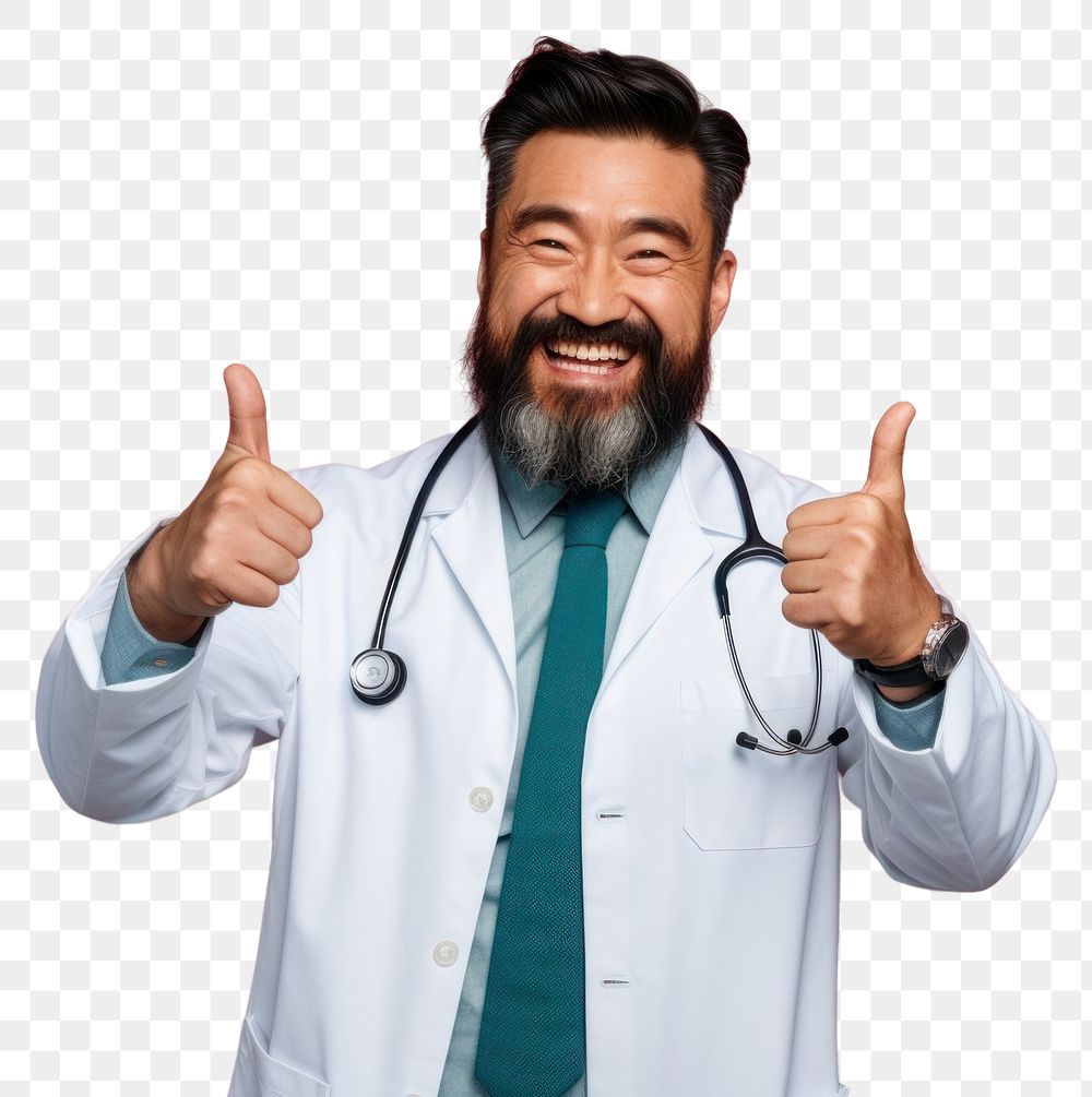 PNG Doctor adult beard smile. 