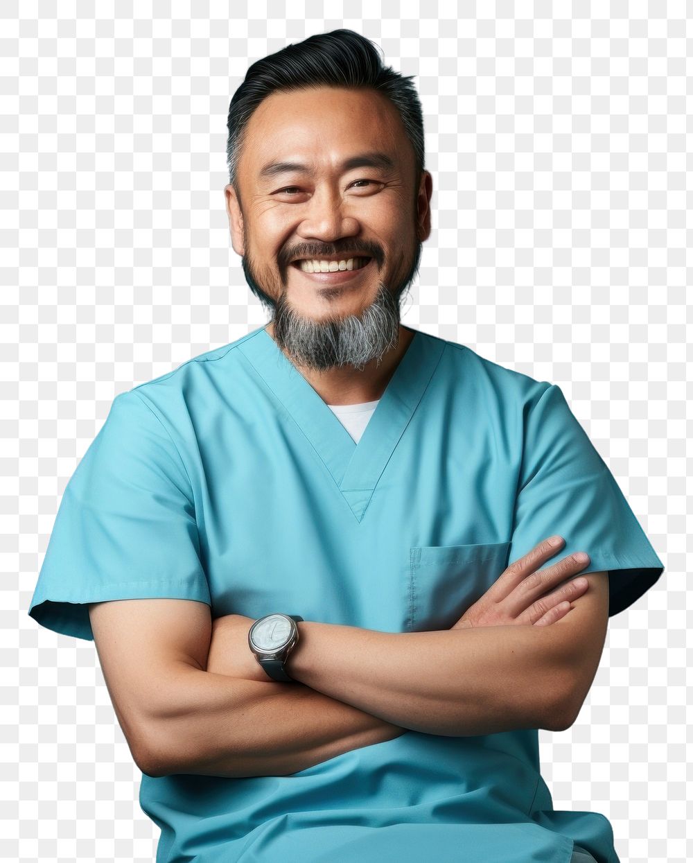 PNG Doctor adult beard smile. AI generated Image by rawpixel.