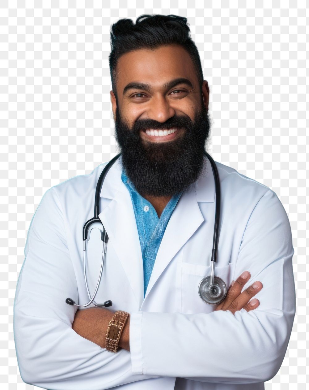 PNG Doctor adult beard smile. AI generated Image by rawpixel.