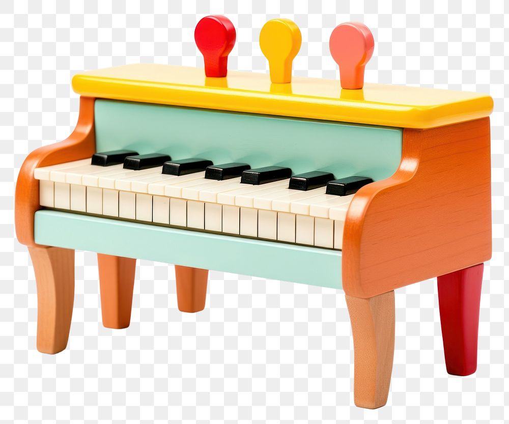 PNG Piano toy keyboard white background. AI generated Image by rawpixel.