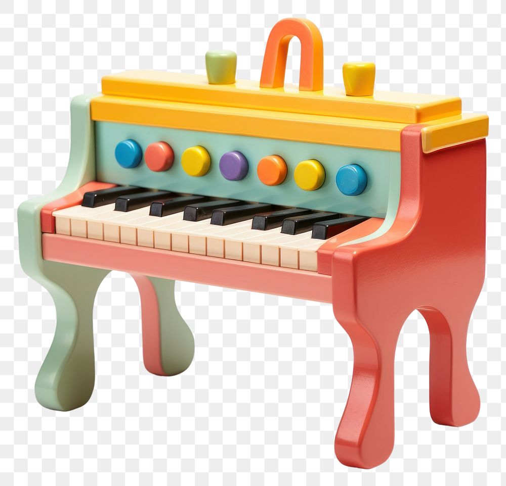 PNG Piano keyboard toy white background. AI generated Image by rawpixel.