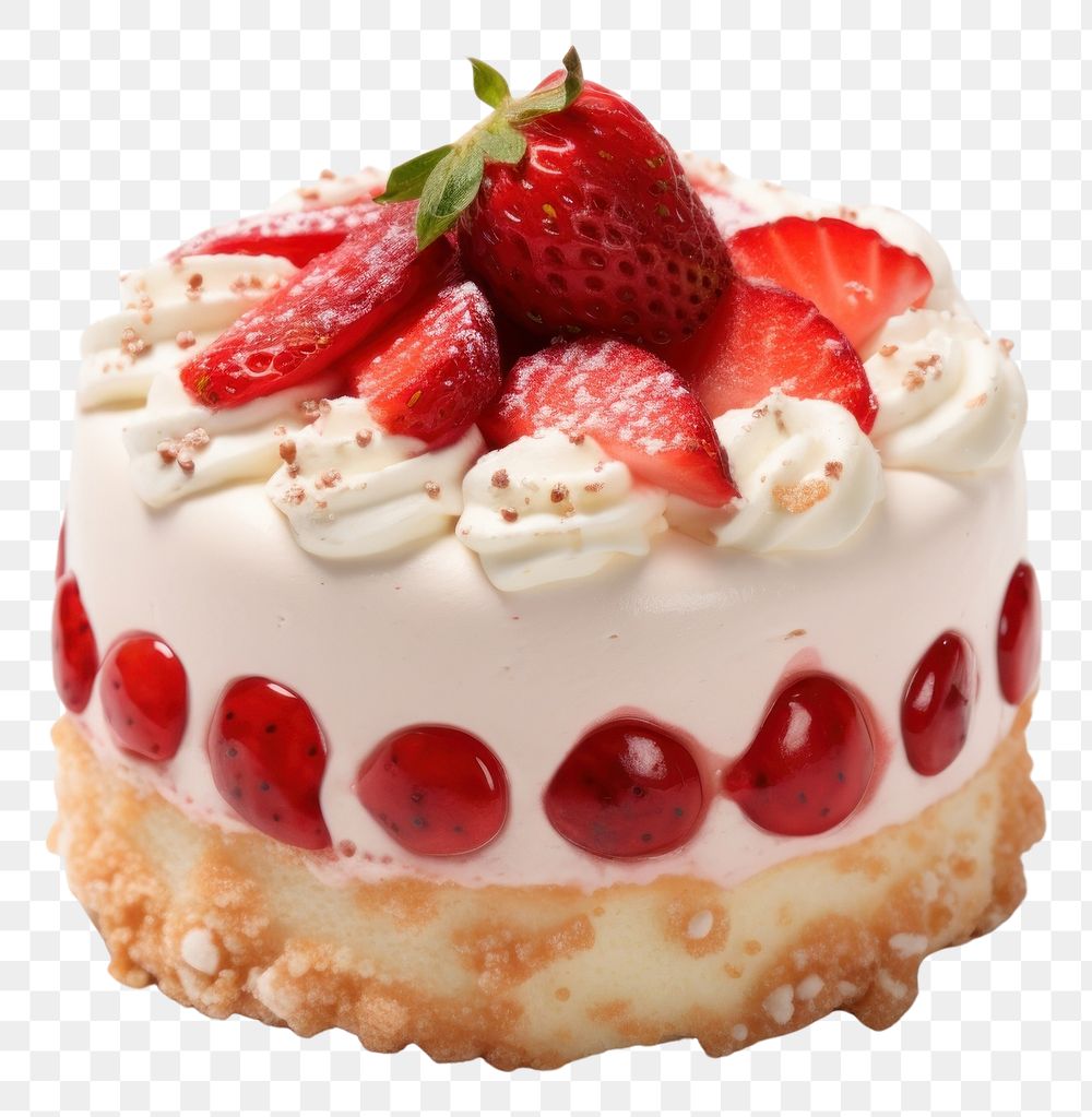 PNG Strawberry cake dessert fruit. AI generated Image by rawpixel.