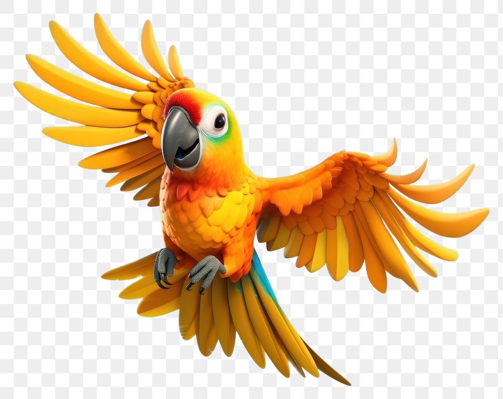 PNG Sun conure cartoon animal parrot. 
