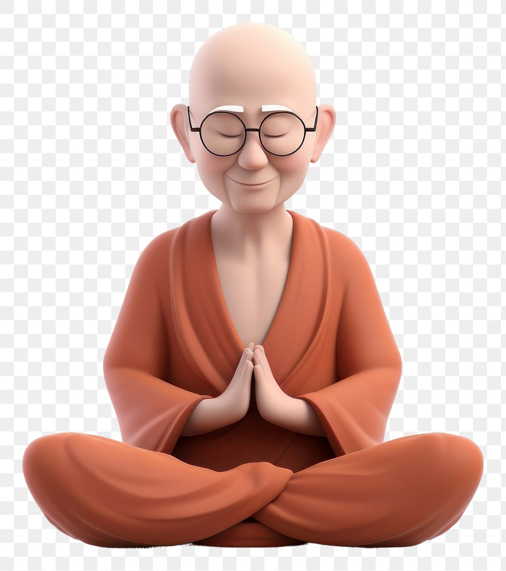 PNG Glasses adult monk yoga. AI generated Image by rawpixel.