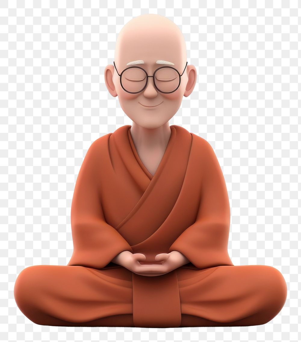 PNG Meditating sitting cartoon adult. AI generated Image by rawpixel.