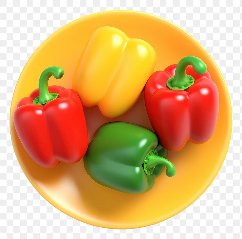 PNG Vegetable pepper plate plant. AI generated Image by rawpixel.