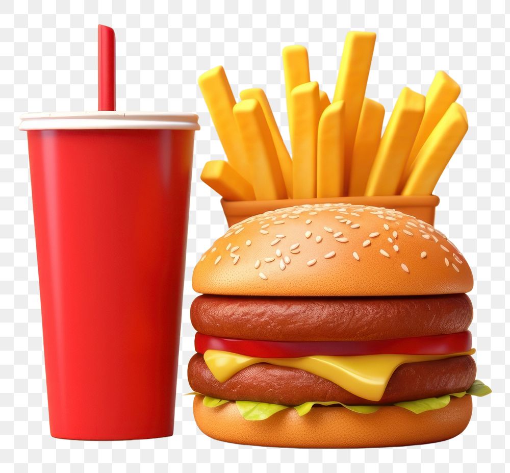PNG Ketchup burger fries food. 