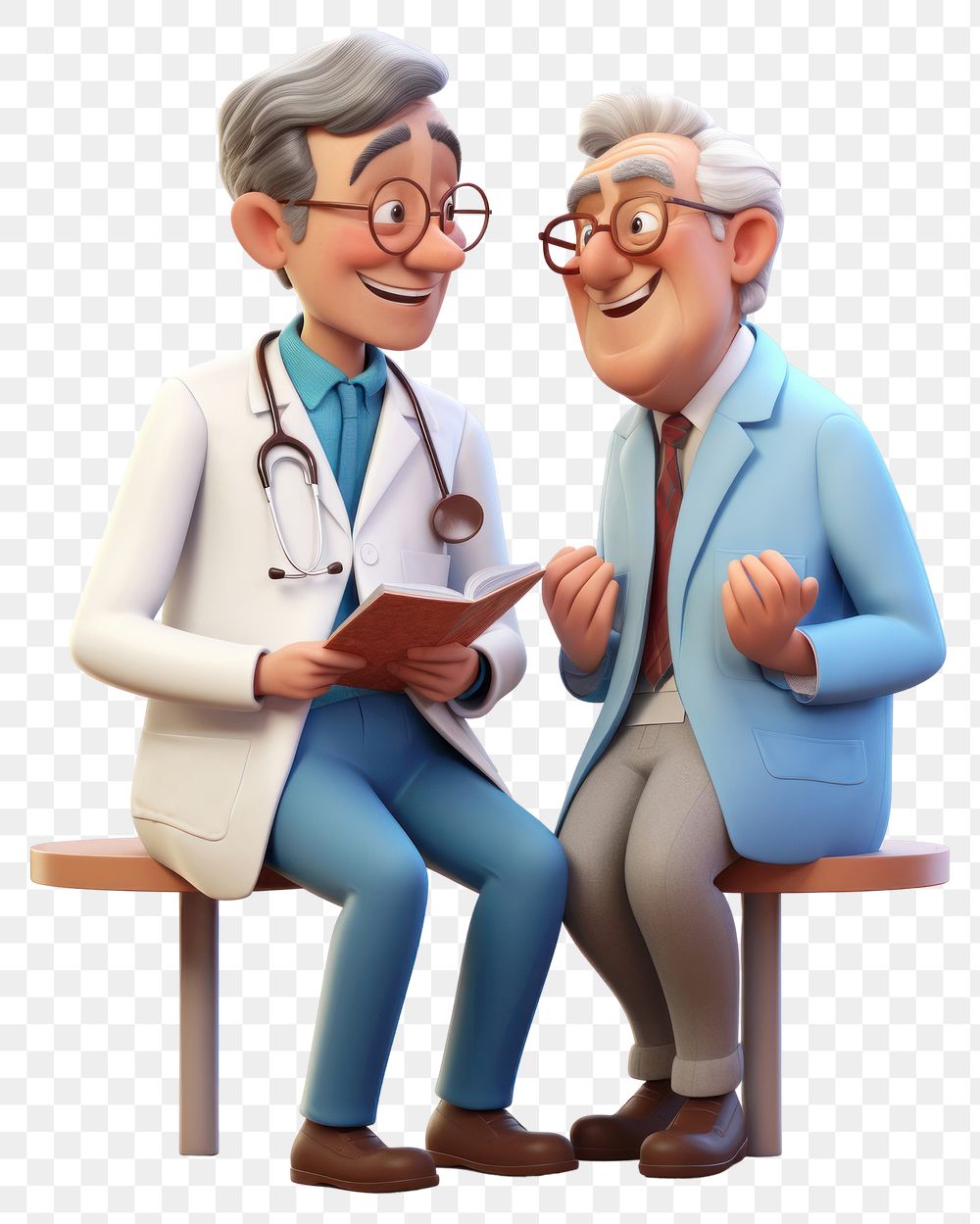 PNG Examining patient glasses cartoon. AI generated Image by rawpixel.