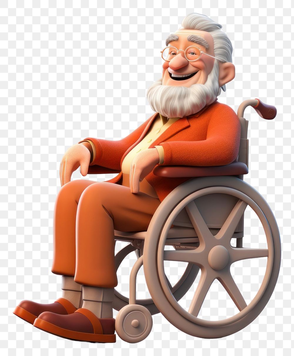 PNG Wheelchair sitting smiling cartoon. 