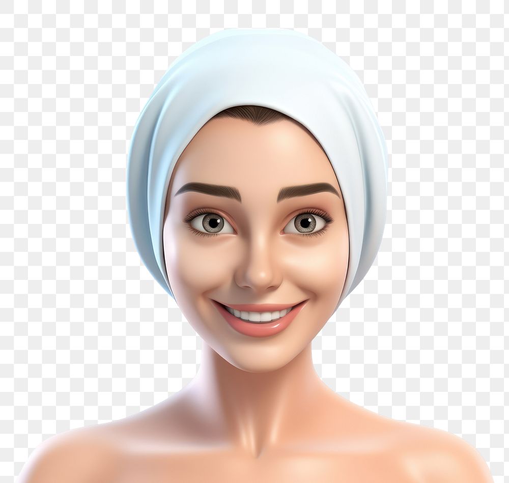 PNG Portrait smiling cartoon female. AI generated Image by rawpixel.