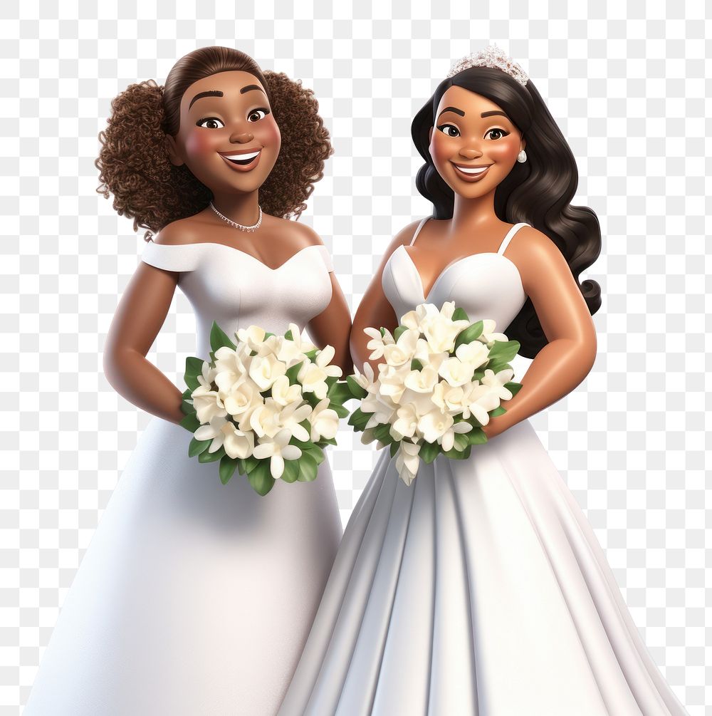 PNG Wedding flower dress cartoon. AI generated Image by rawpixel.