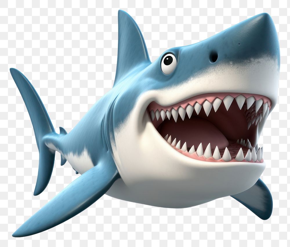 PNG Great white shark cartoon animal fish. AI generated Image by rawpixel.