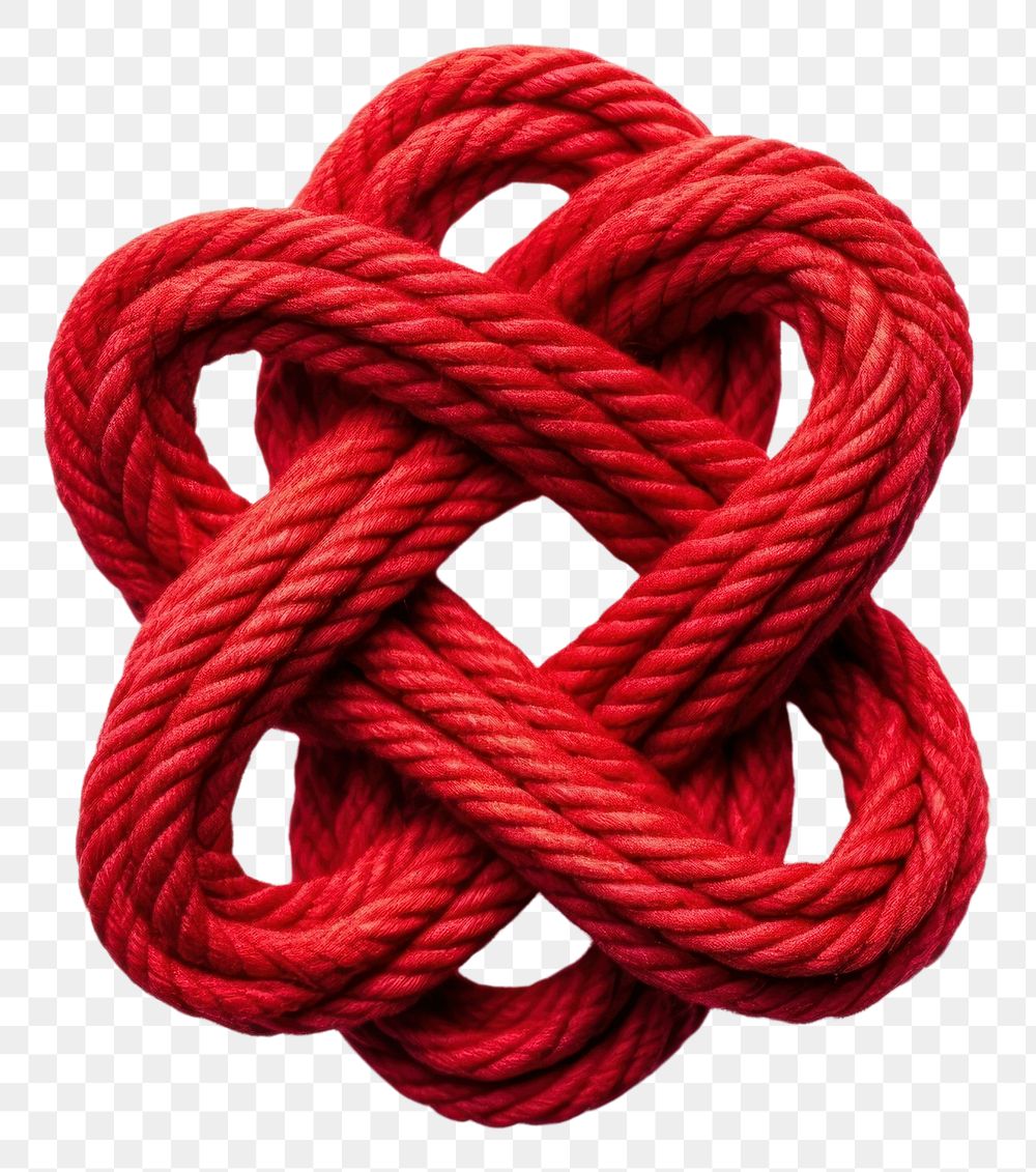 PNG Red Chinese Rope knot rope white background durability. AI generated Image by rawpixel.