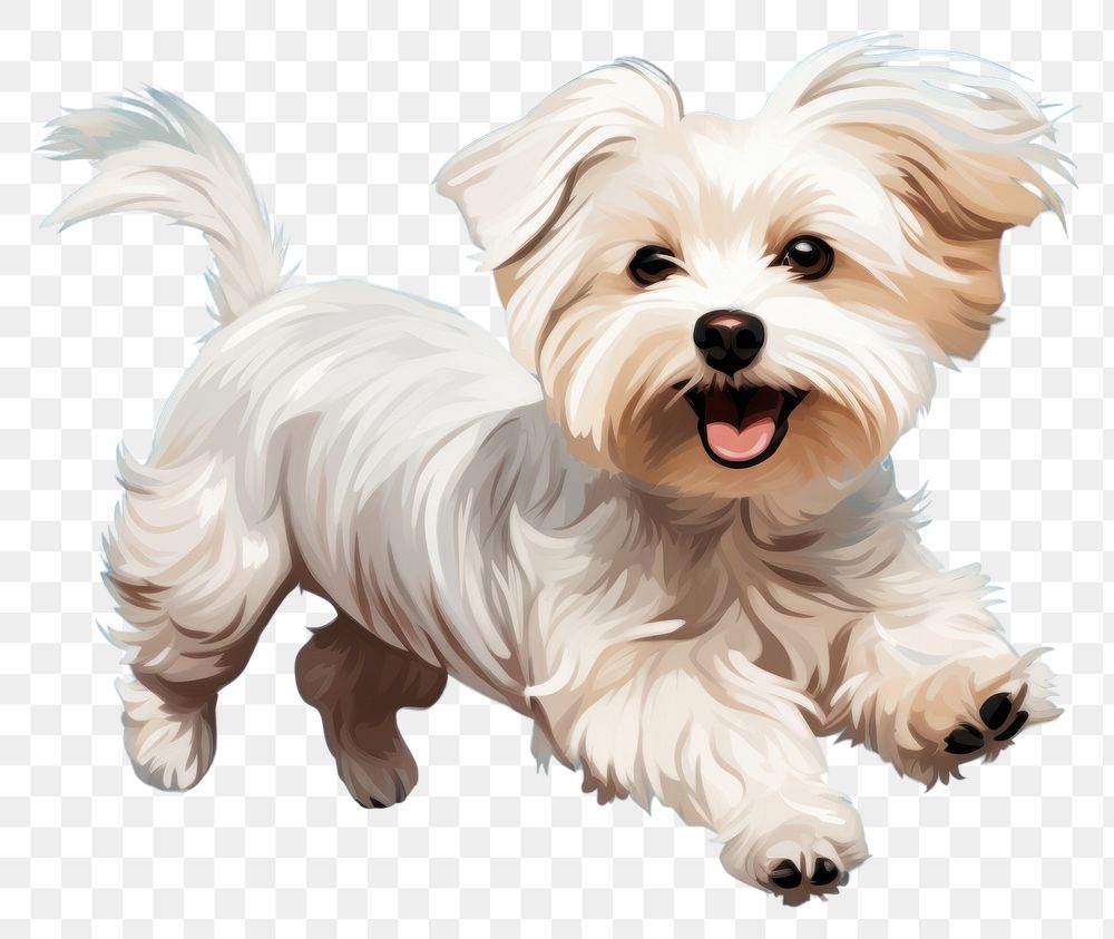 PNG Dog maltese terrier mammal. AI generated Image by rawpixel.