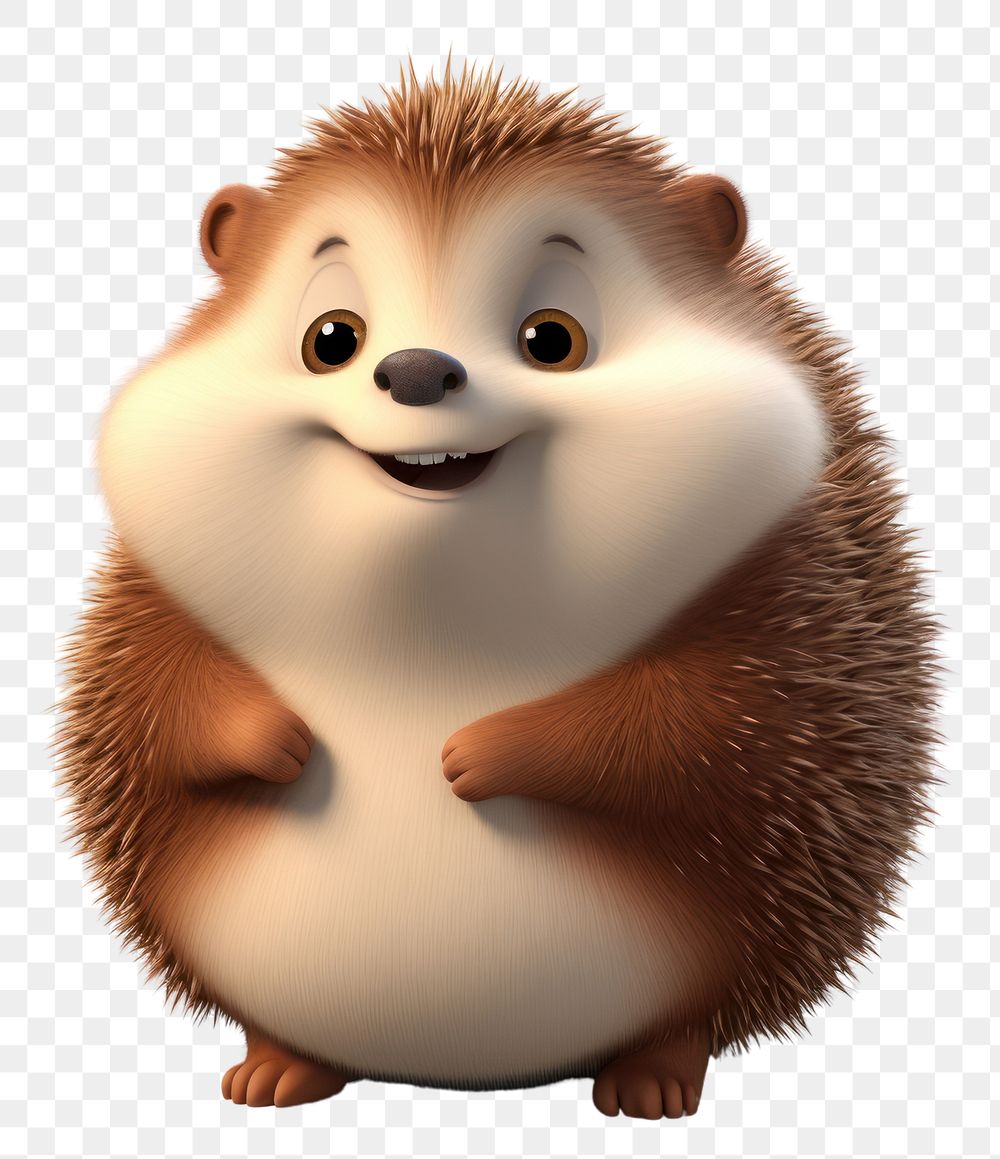 PNG Cute chubby Hedgehog hedgehog cartoon mammal. AI generated Image by rawpixel.