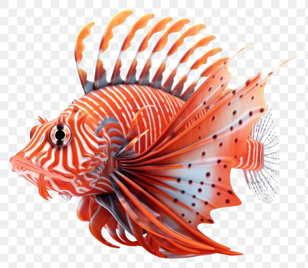 PNG Fish lionfish animal pomacentridae. AI generated Image by rawpixel.