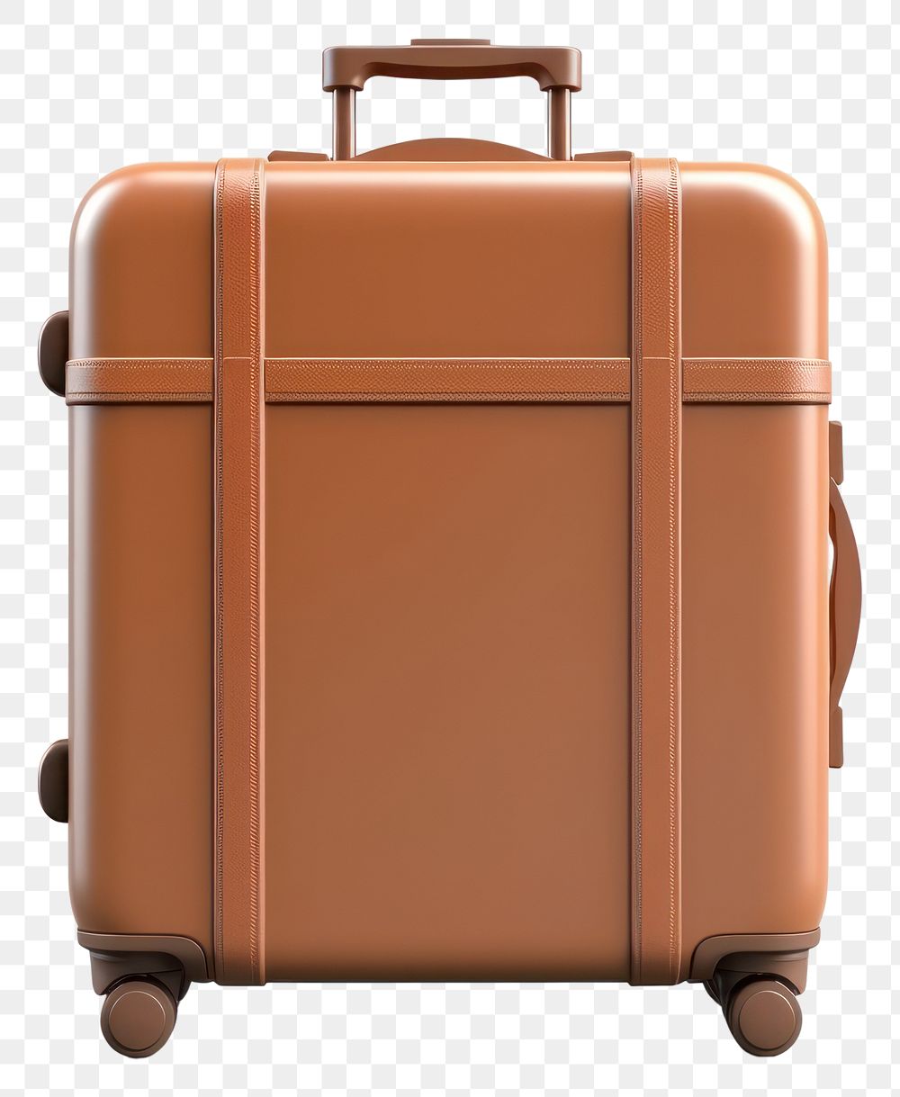 PNG Luggage suitcase brown transparent background. 