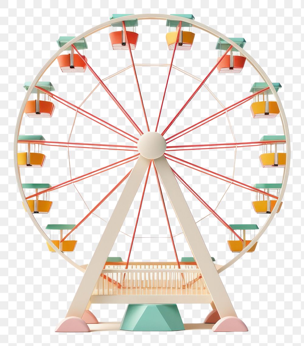 PNG Fun white background merry-go-round ferris wheel. AI generated Image by rawpixel.