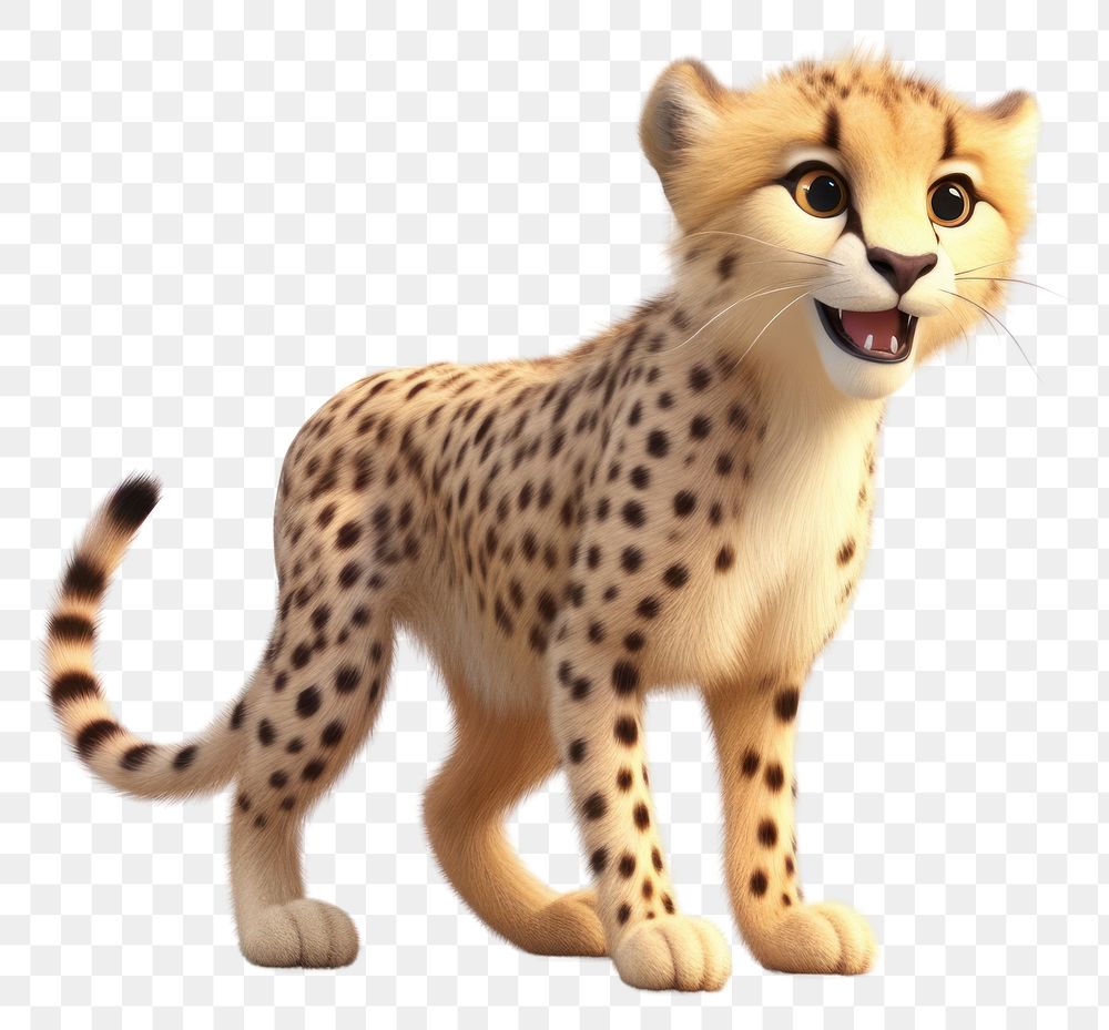 PNG Cheetah wildlife cartoon mammal. AI generated Image by rawpixel.