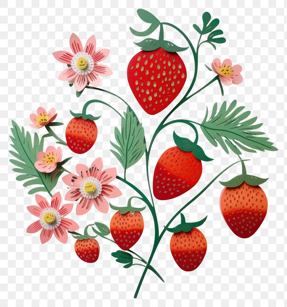 PNG Strawberry fruit plant food. AI generated Image by rawpixel.