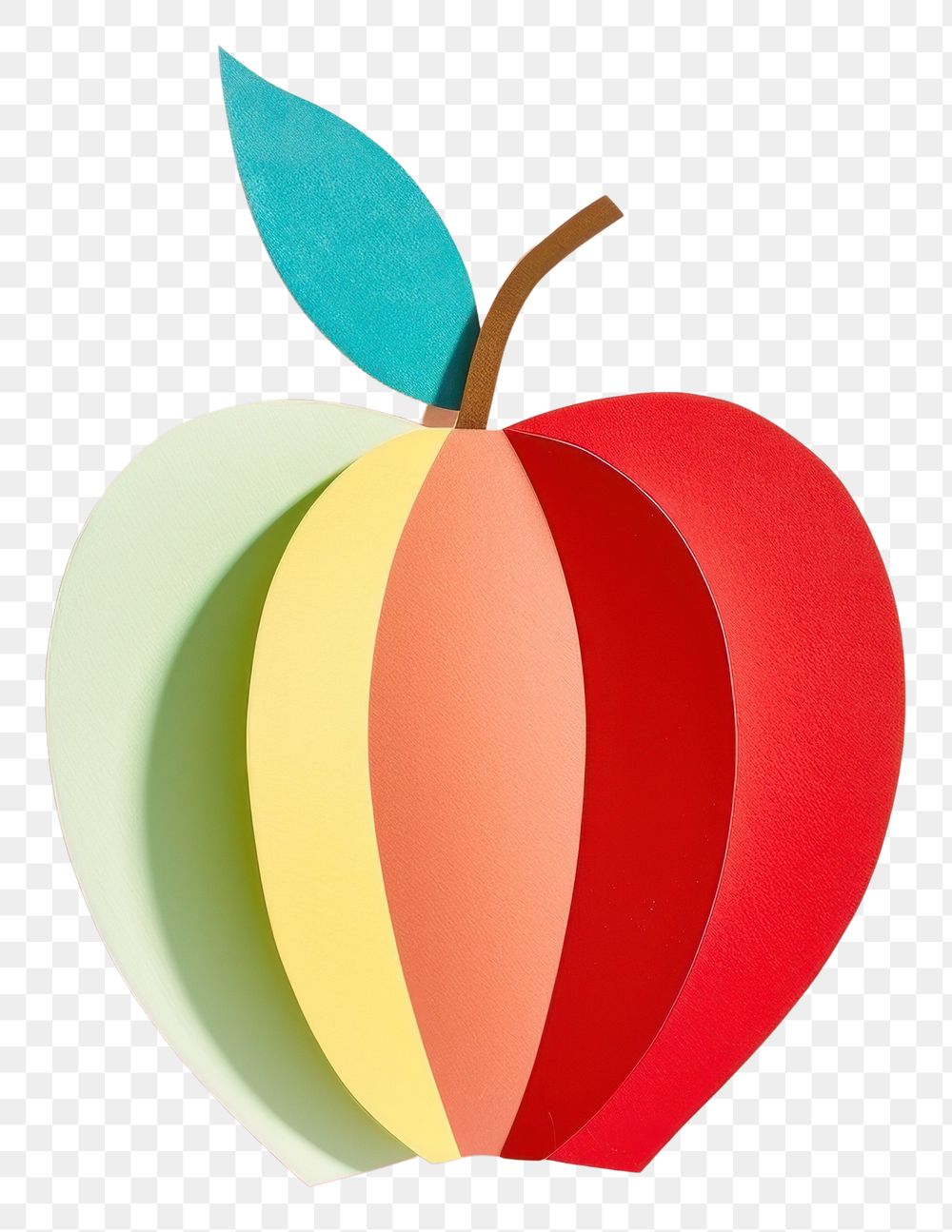 PNG Apple fruit paper art. 