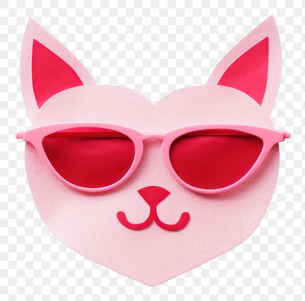 PNG Glasses heart pink anthropomorphic. AI generated Image by rawpixel.