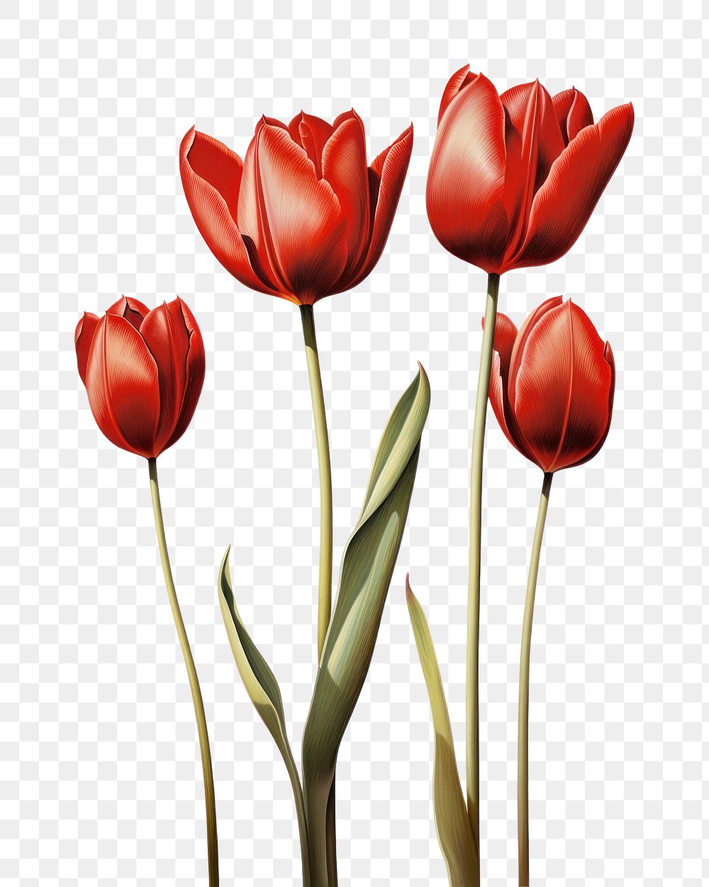 PNG Tulip flower plant red. 