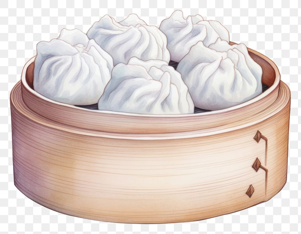 PNG Dumpling food xiaolongbao chopsticks, digital paint illustration.