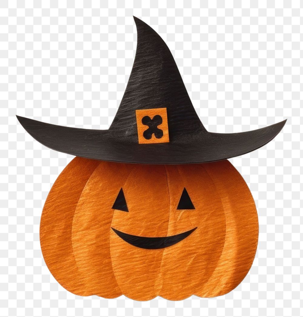 PNG Halloween pumpkin craft hat. AI generated Image by rawpixel.