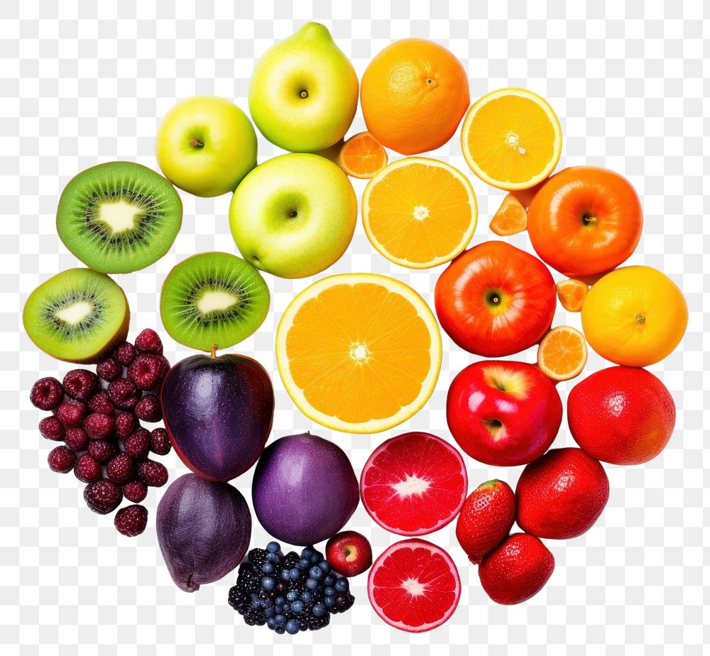 PNG Fruit grapefruit blueberry apple transparent background