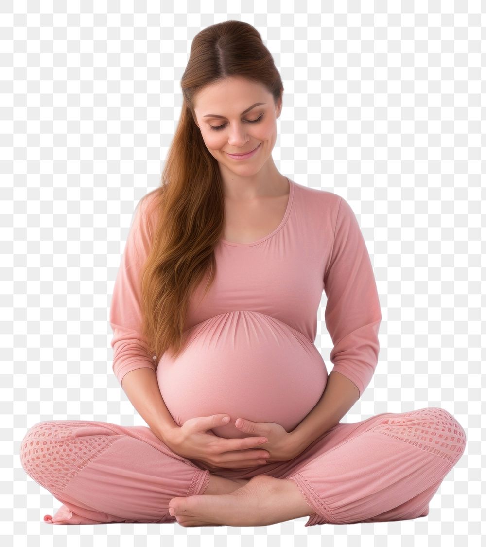 PNG Yoga meditating pregnant sitting