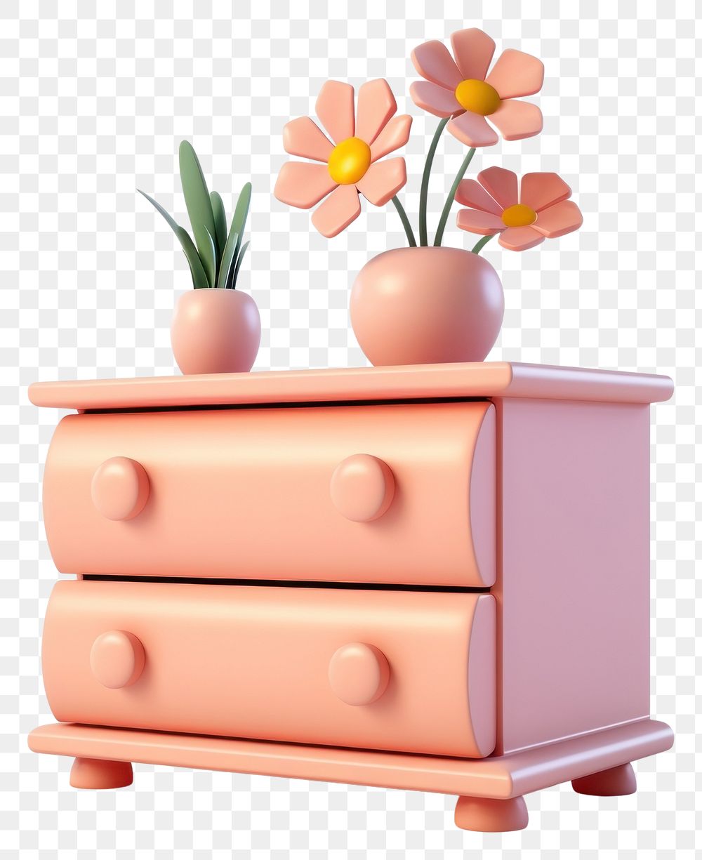 PNG Flower furniture dresser drawer. 