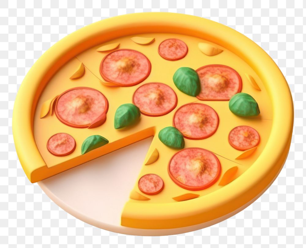 PNG Pizza plate food pepperoni. AI generated Image by rawpixel.