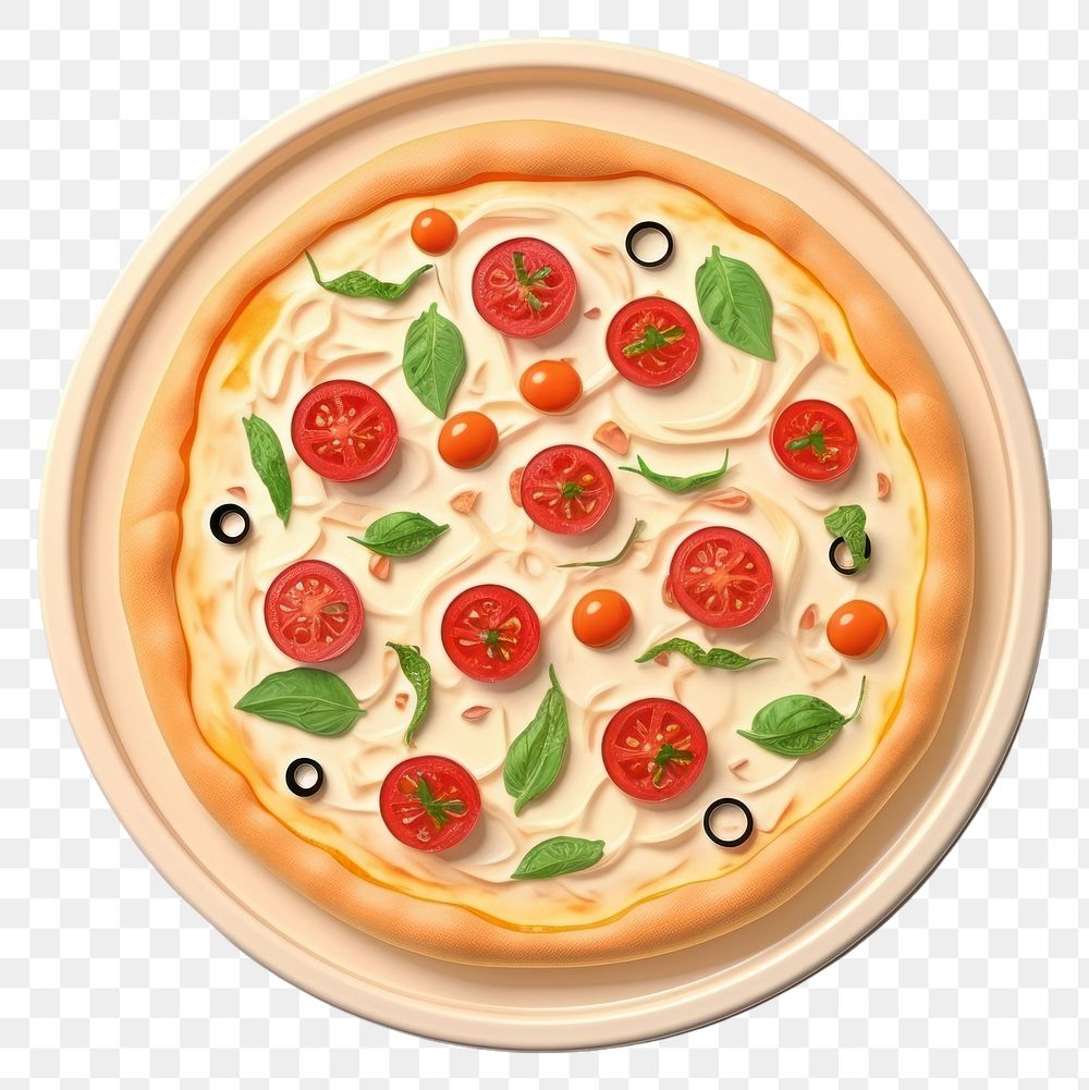 PNG Pizza plate food meal. AI generated Image by rawpixel.