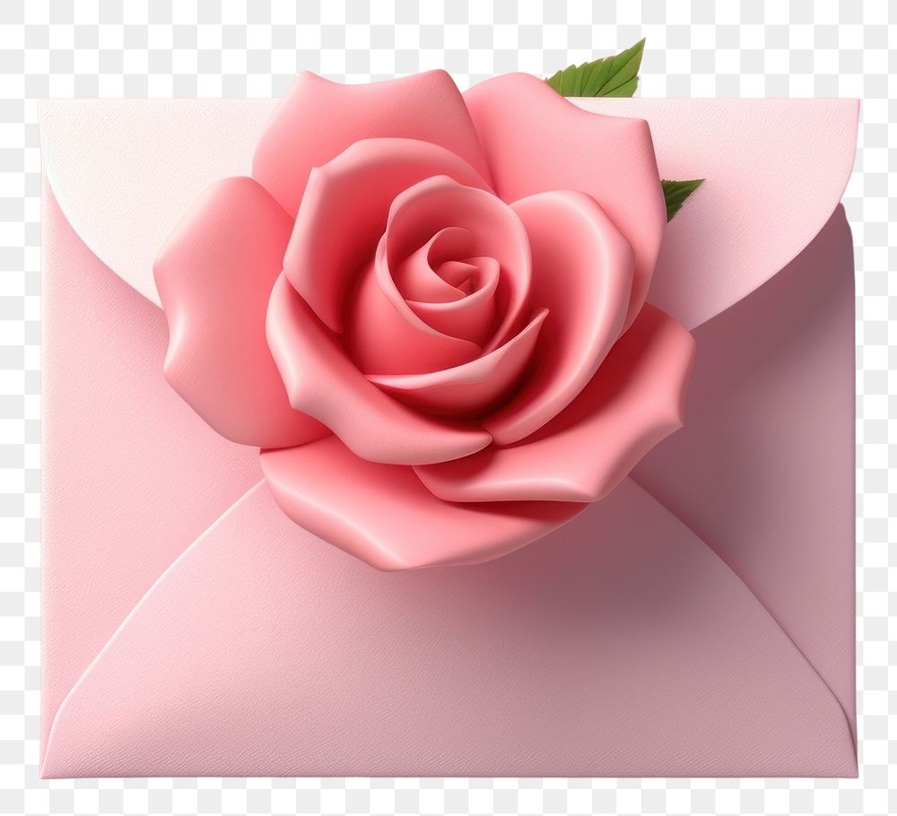 PNG Rose envelope flower plant. AI generated Image by rawpixel.