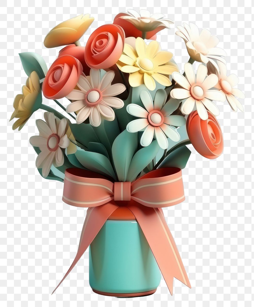 PNG  Flower art plant gift. AI generated Image by rawpixel.