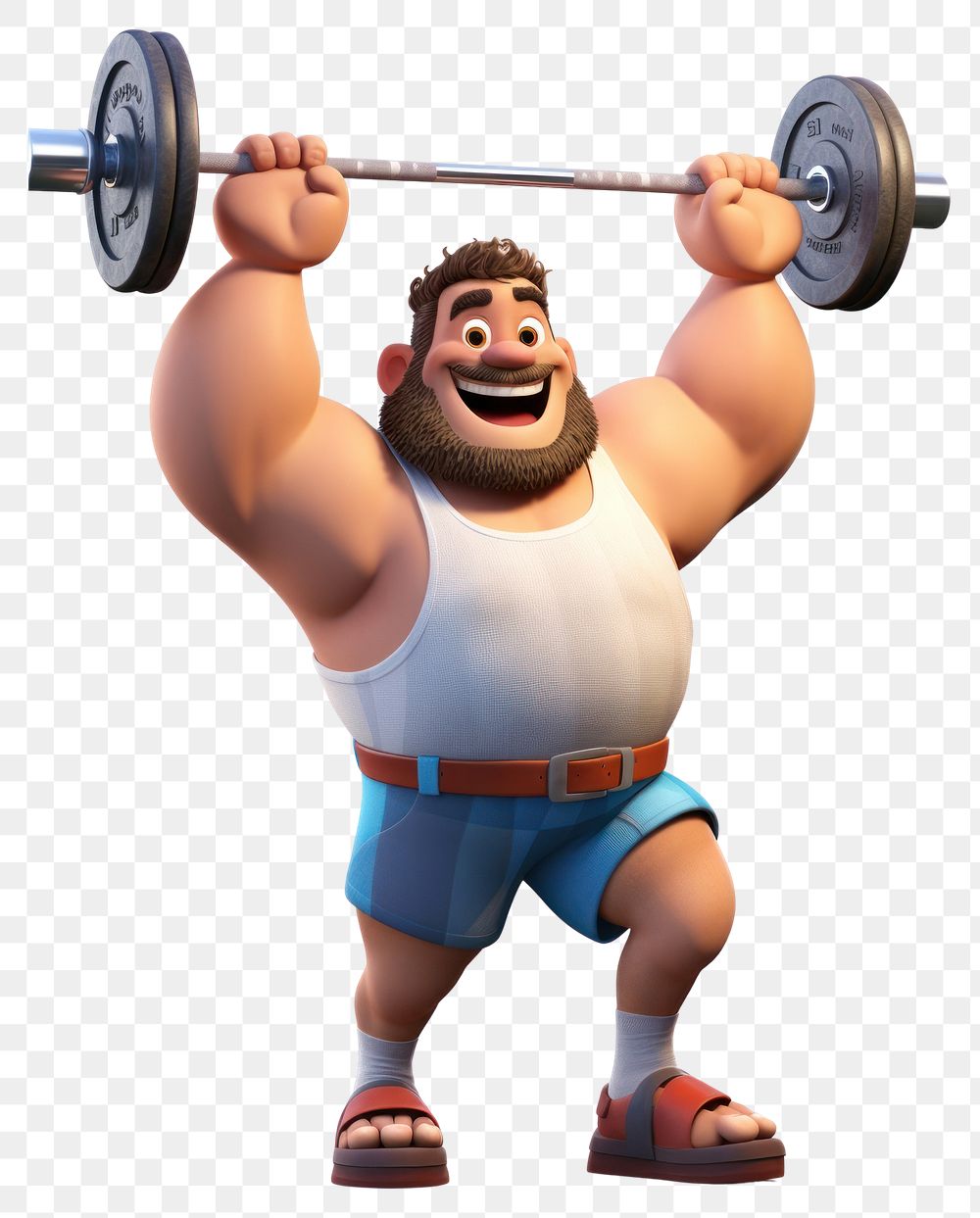 PNG Weightlifting cartoon sports white background. AI generated Image by rawpixel.