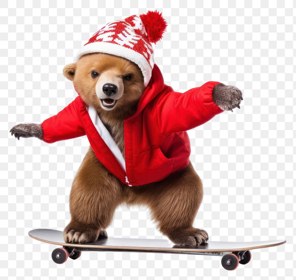 PNG Bear skateboard portrait mammal transparent background