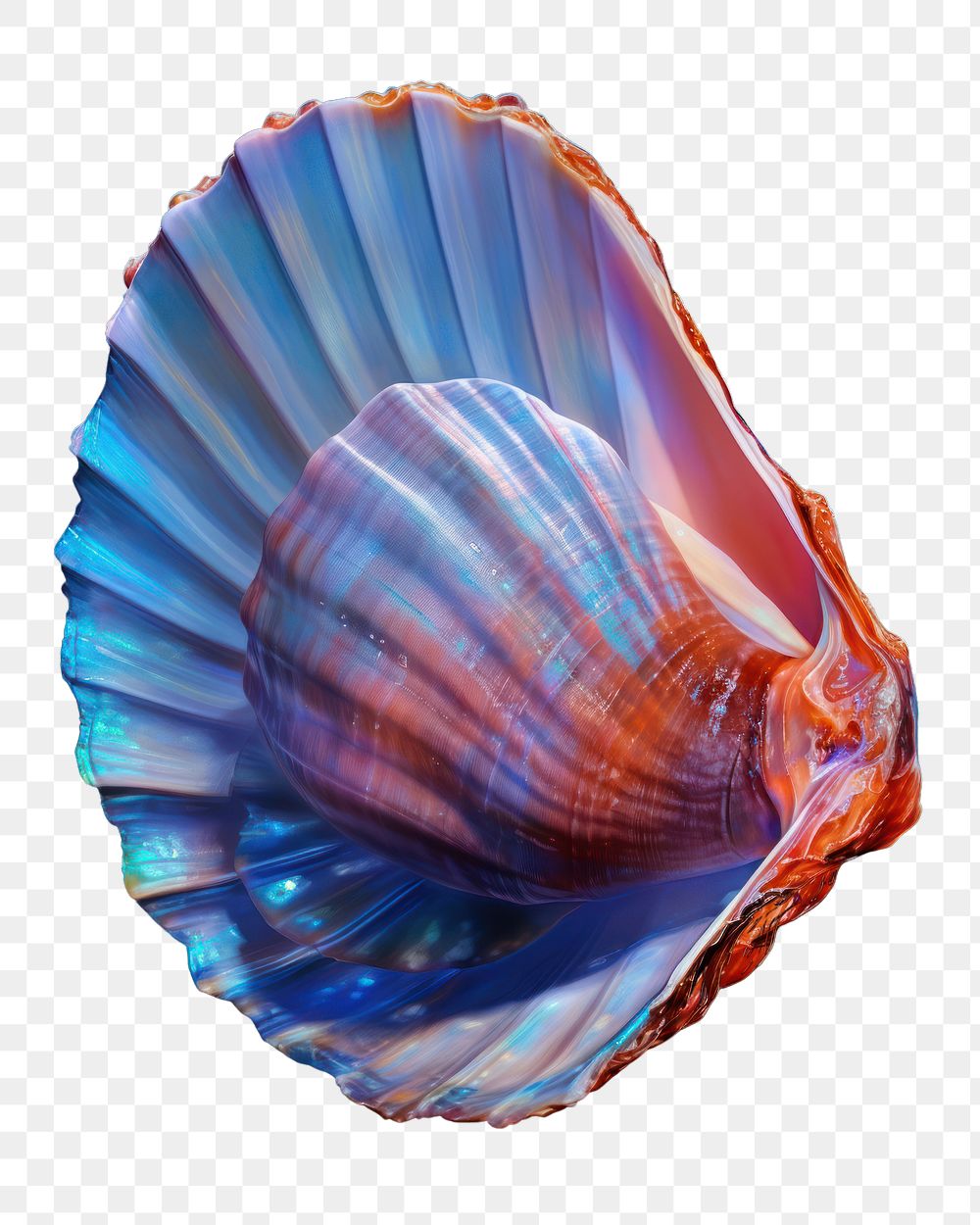 PNG Animal conch shell, digital paint illustration. 