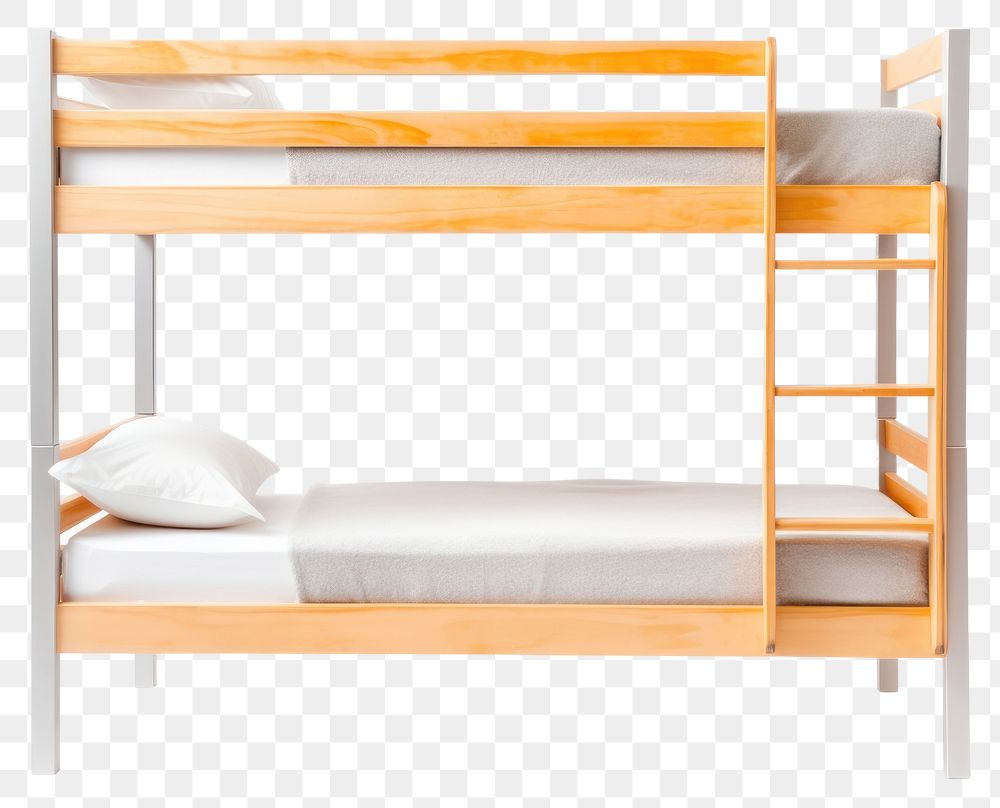 PNG  Bed furniture white background architecture. AI generated Image by rawpixel.