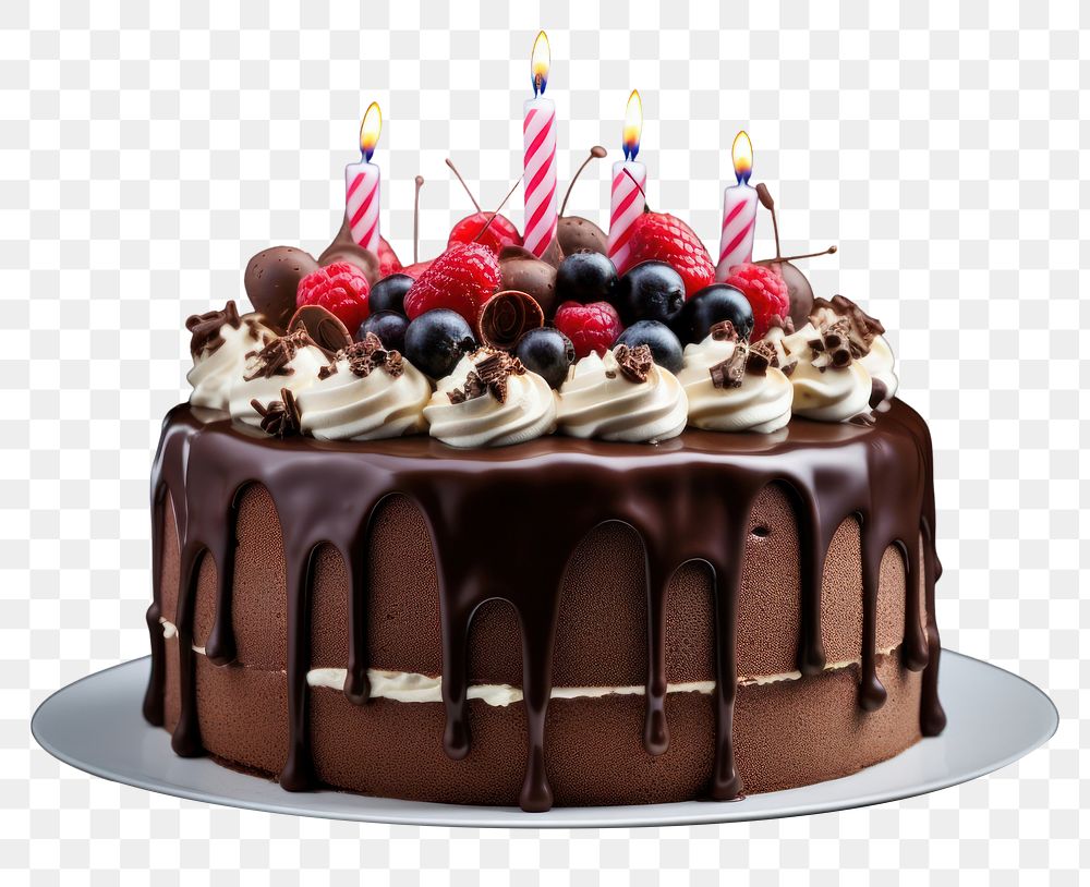 PNG Cake chocolate birthday dessert. 