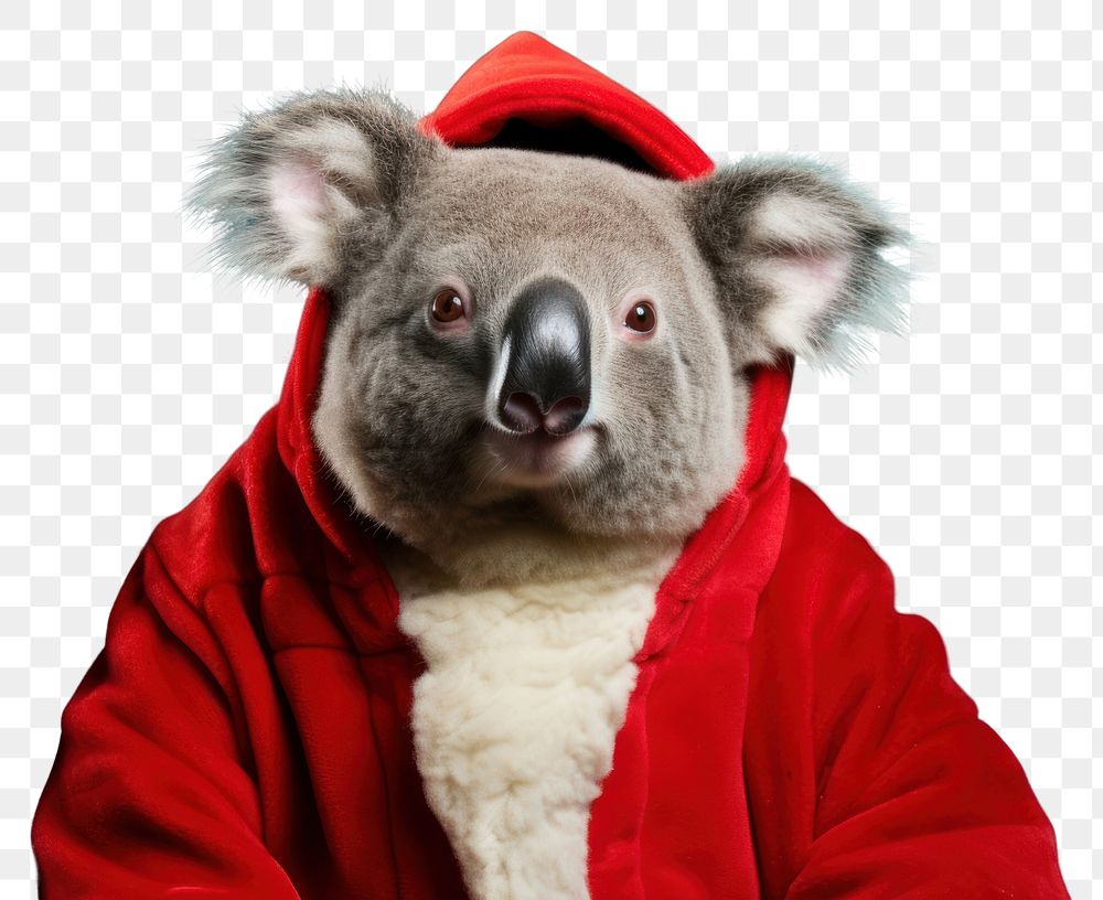 PNG Koala christmas portrait costume transparent background