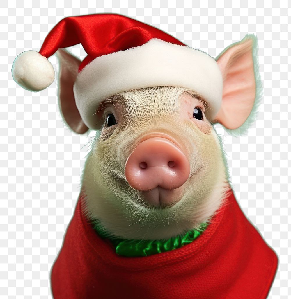 PNG Pig christmas portrait mammal transparent background