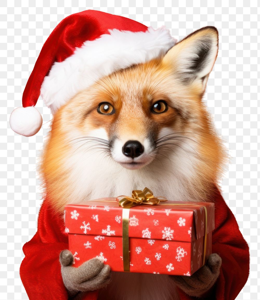 PNG Fox christmas portrait mammal transparent background