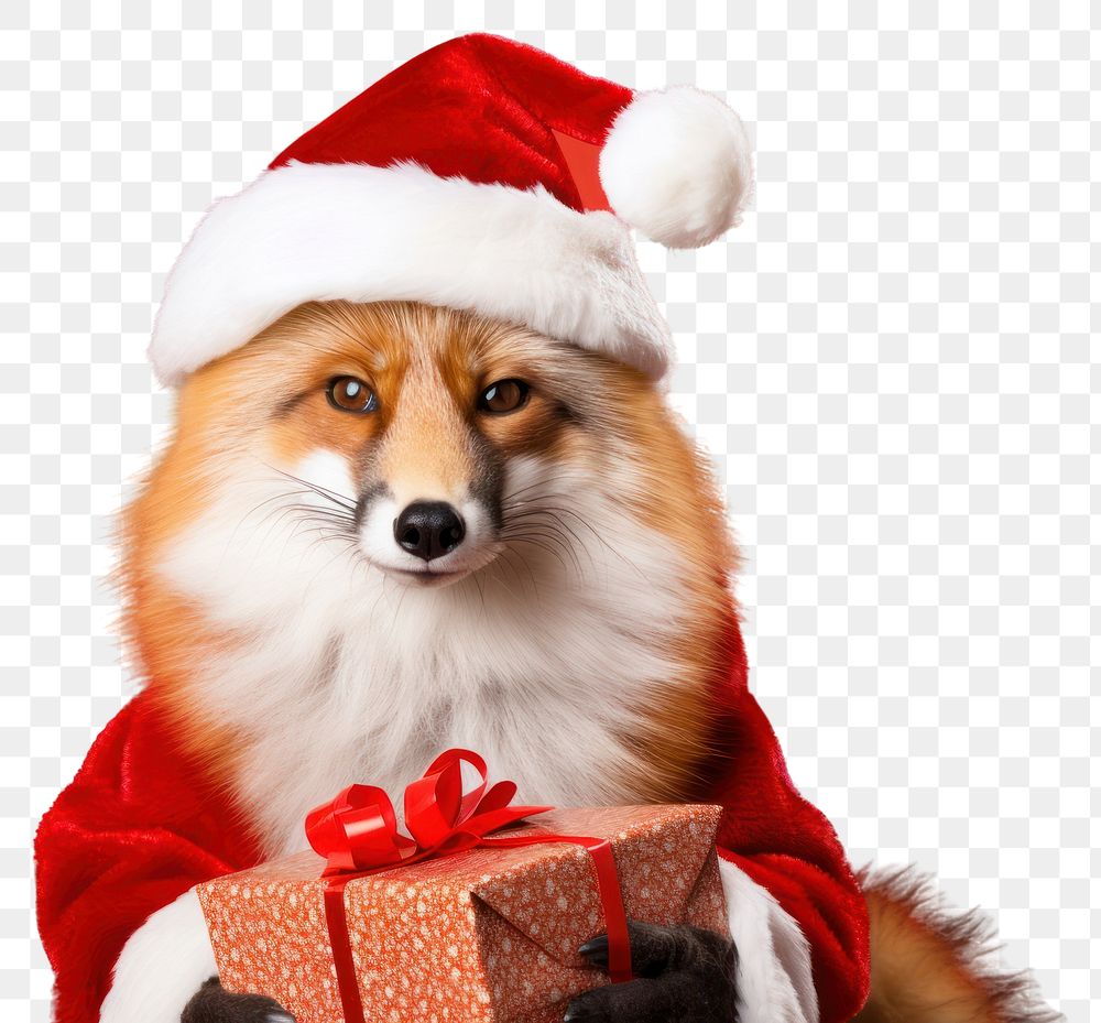 PNG Fox christmas portrait mammal transparent background