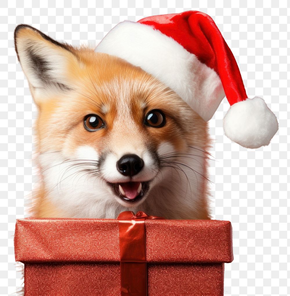 PNG Fox christmas portrait mammal transparent background