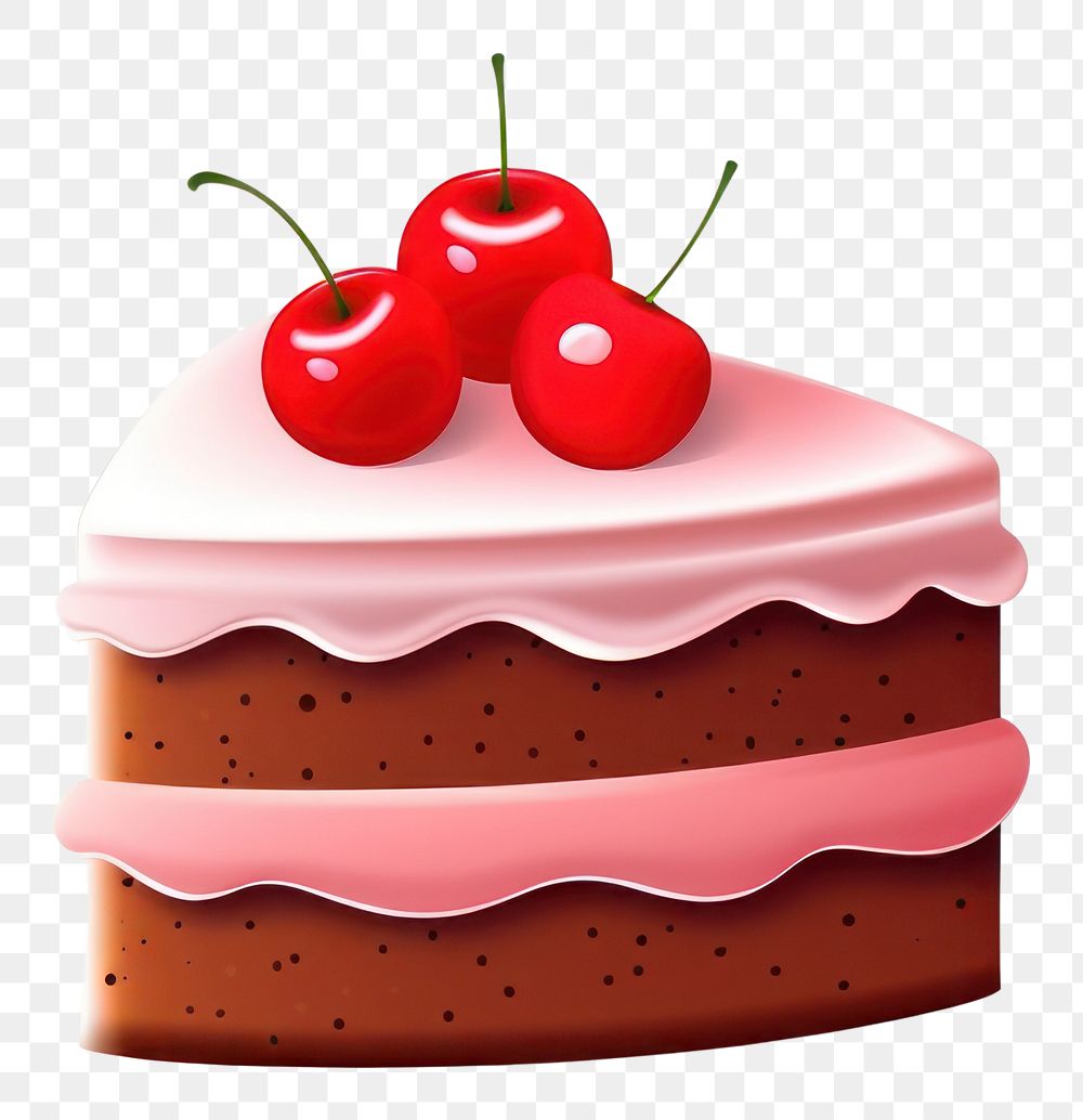 PNG  Cake dessert cherry fruit. AI generated Image by rawpixel.